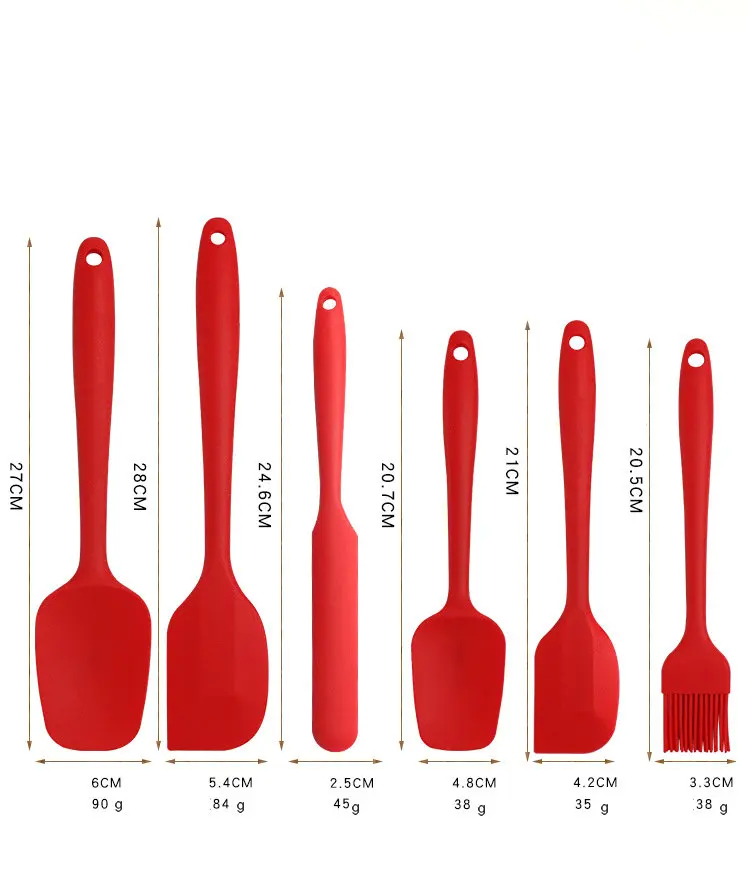 
6pcs Pink Cocina Silicone Spatula Whisk Tong Kitchen Accessories Tools Silicon Baking Utensil Sets 