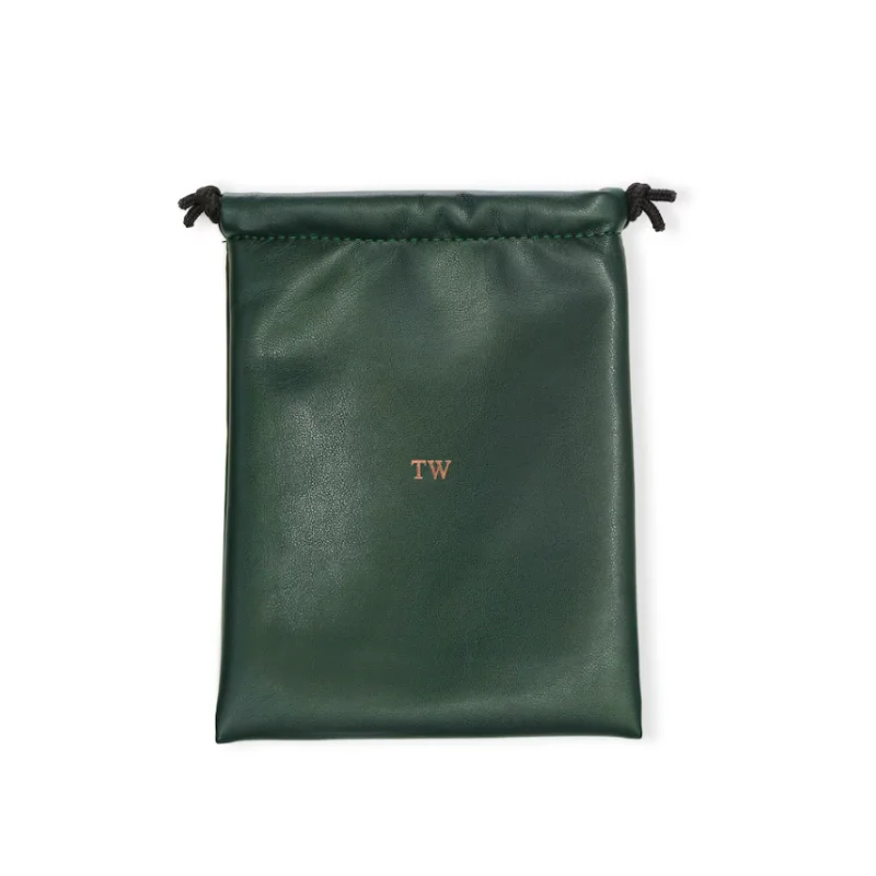 Golf Drawstring Bag Premium Leather Golf Valuables Pouch Bag Portable Stuff Sack