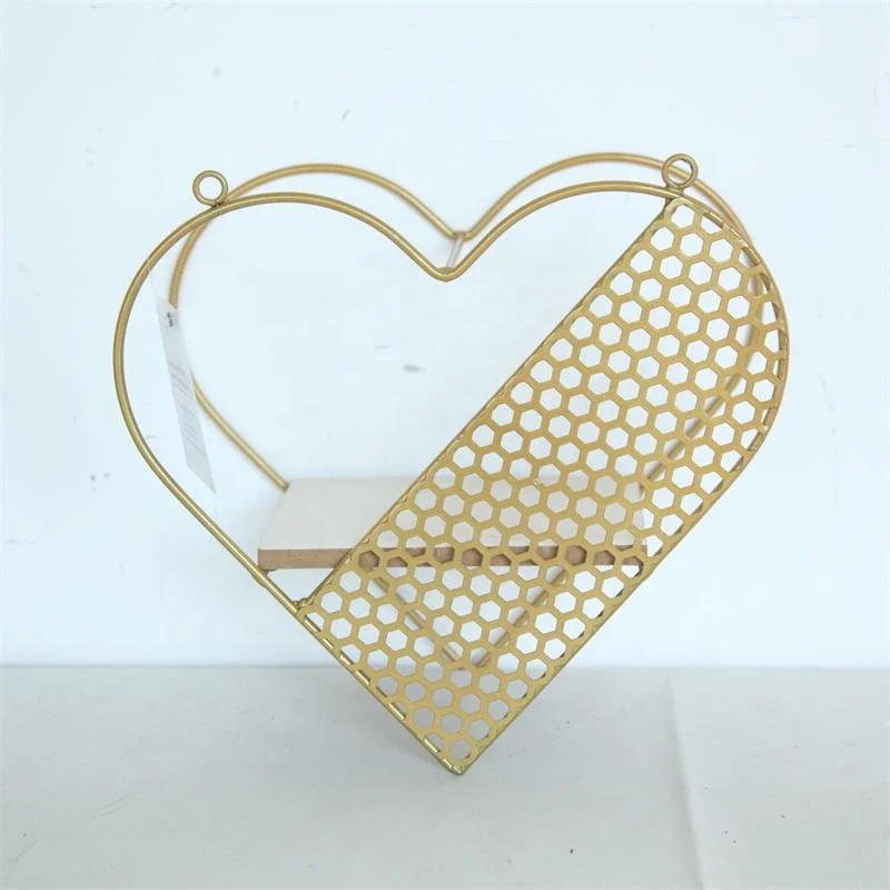 Wall Shelf Metal Floating Shelves Heart Design Small Shelf Storage Industrial Modern Romantic Farmhouse Style