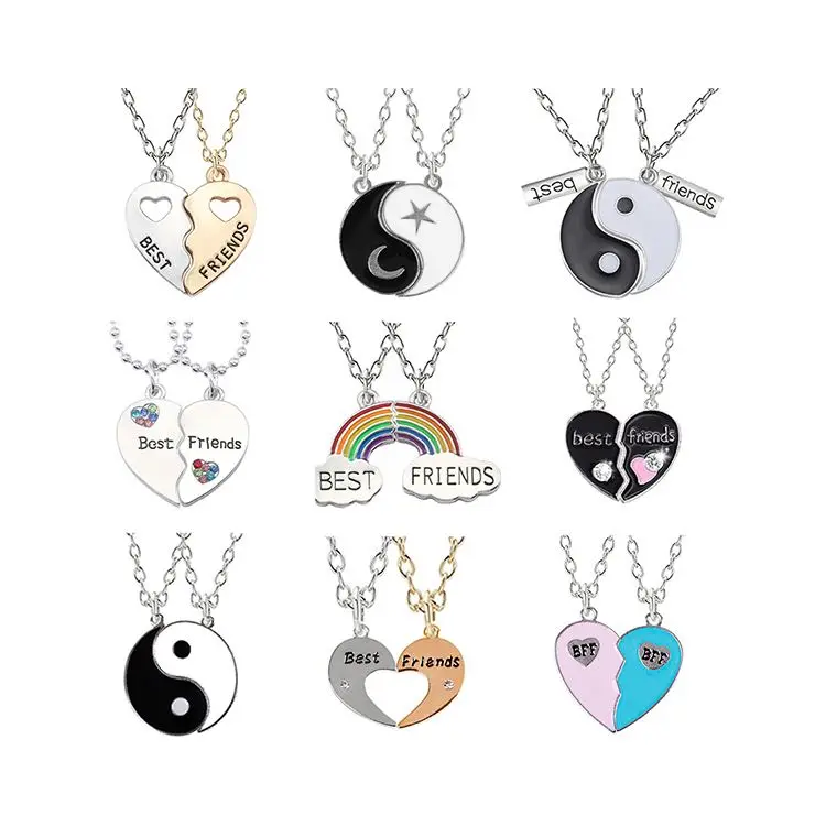 
Best Friend Necklace Women Heart Couple Pendants Forever Friendship Necklaces Choker Jewelry 