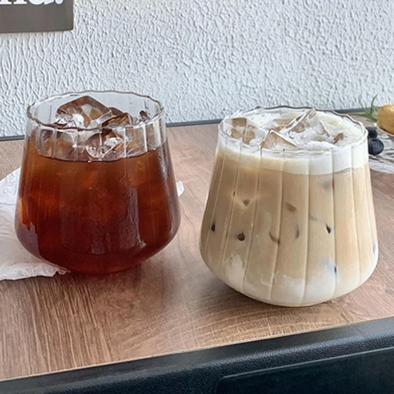 350 ml High borosilicate glass single-layer water cup, large belly cup, milk cup, heat-resistant glass cups