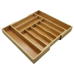 Expandable Bamboo Silverware Drawer Organizer Adjustable Utensil Holder Drawer Cutlery Organizer for kitchen