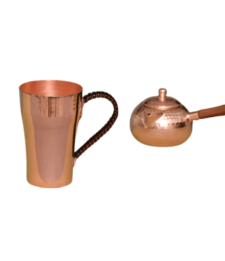 Wholesaler Shiny Polished Beverages Drink Tumbler Mug Water Or Beer Drinking Copper Cup Handmade Design Copper Mug