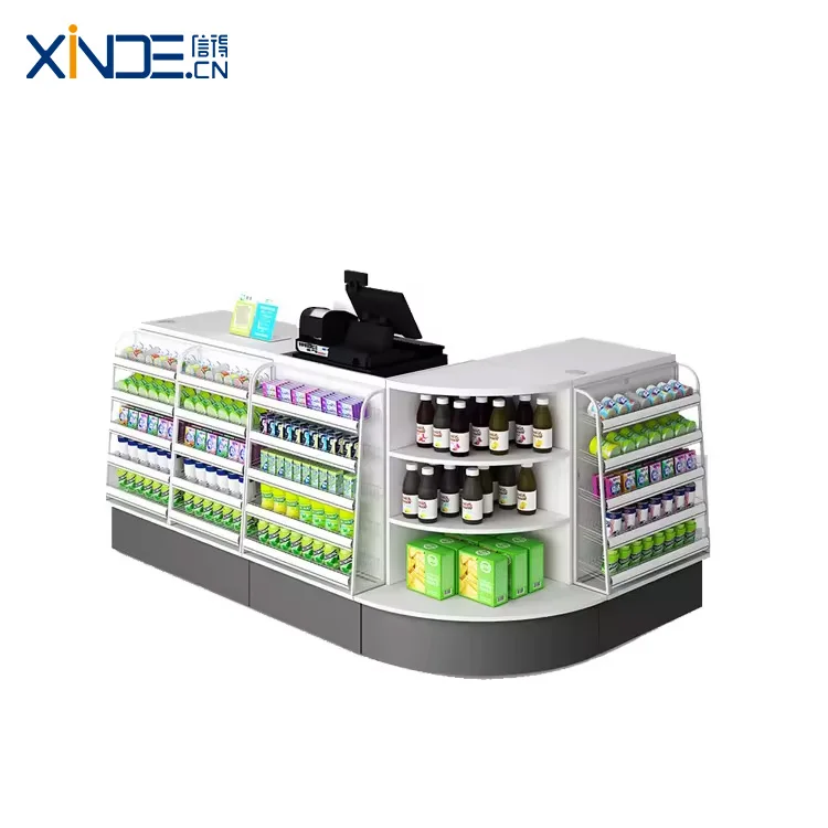 XINDE Hot-Selling Morden Store Convenience Shops Checkout Counter Cashier Coffee Shop Counter With Conner