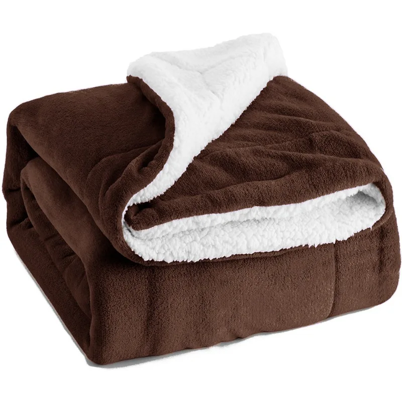 Wholesale Woolen Throw Blanket Double-Sided Super Soft Luxury Warm Fleece Blankets