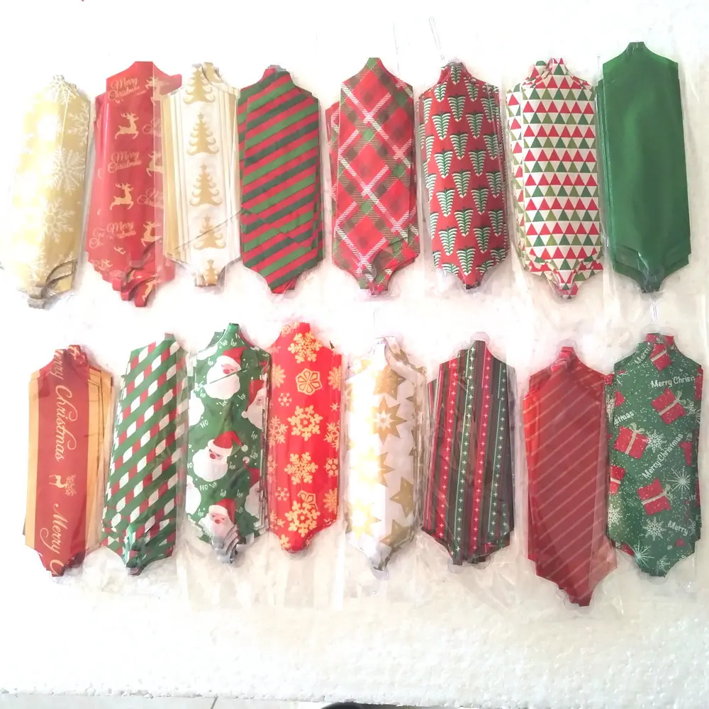 5 inch Christmas Theme Gift Box Wrapping Decorations Drawstring Ribbon Easy Bow Snowman Printed Poly Ribbon POM POM Pull Bow