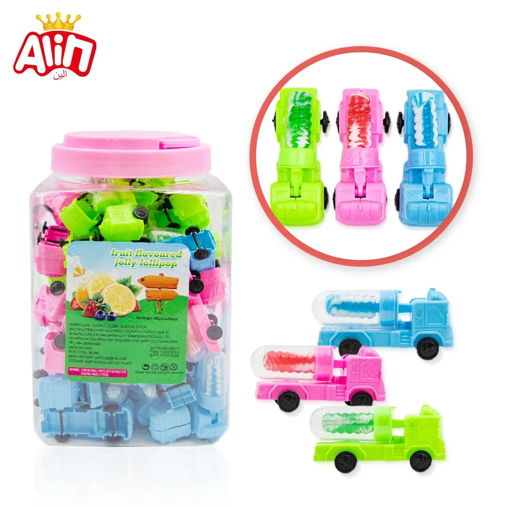 china toy candy manufacturer plastic cars packing sweets Bottle of missile truck pacifier hard candy