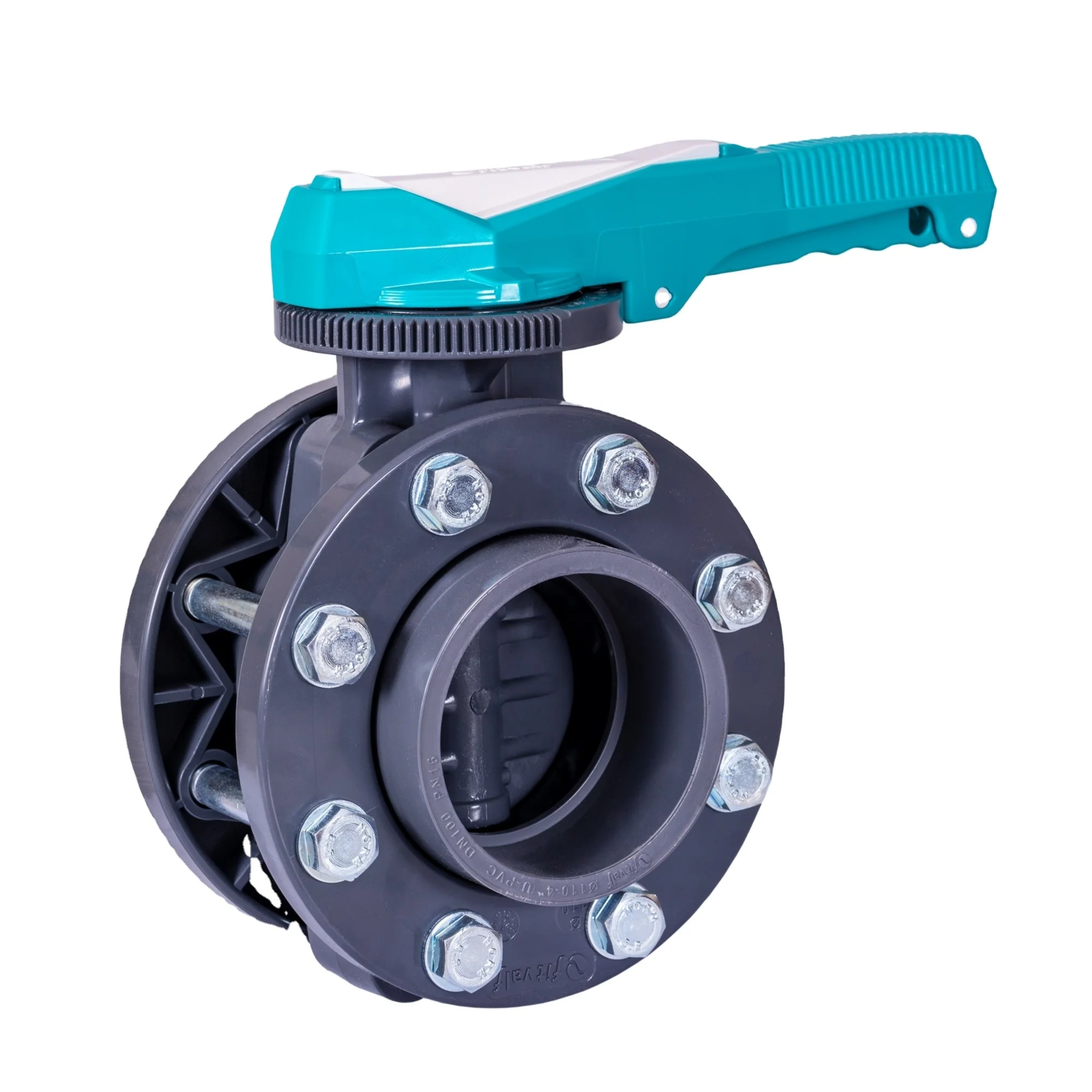 Best quality 225mm UPVC butterfly valve / plastic handled butterfly valve / flanged connection/ pn16 /  oem / manual control