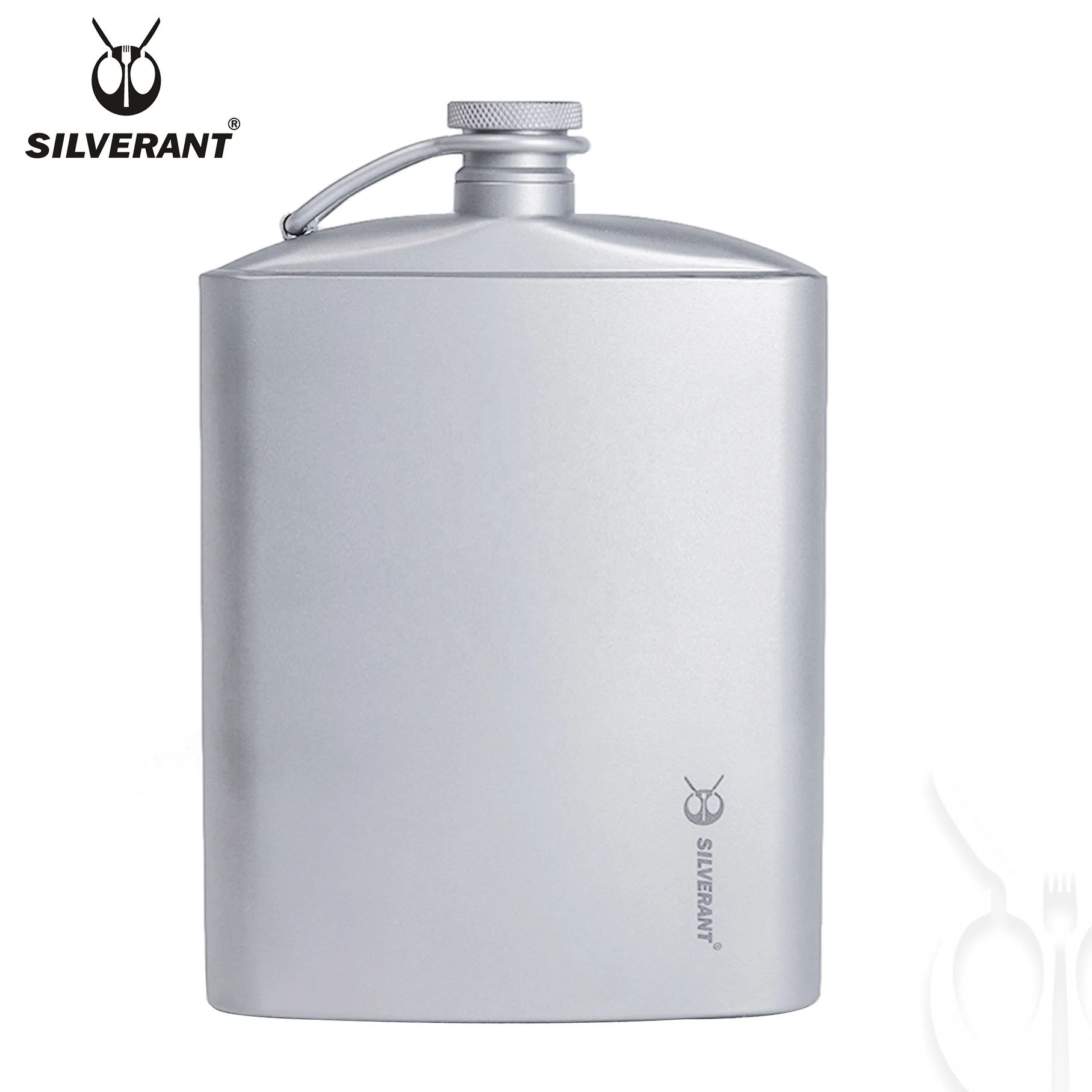 
Titanium flask 200ml with screw Cap Clip hip wine pot 