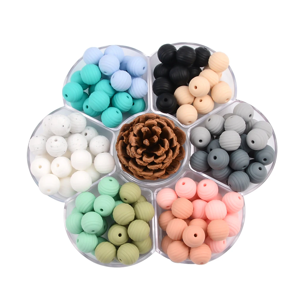 BPA Baby Chewable Silicone Beads 15mm for Necklace