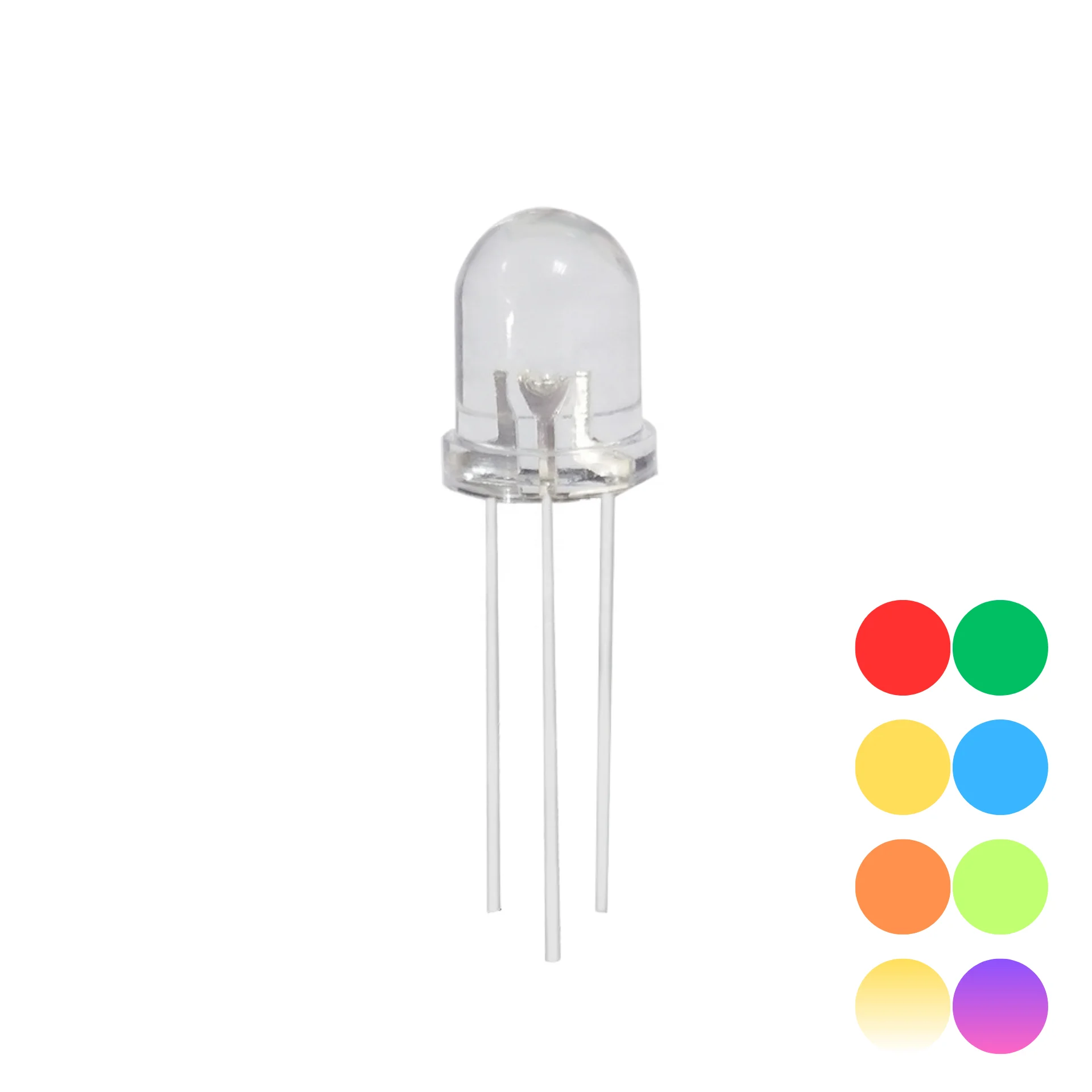 JOMHYM High Brightness Red Green Blue Yellow Bi-color Dual Color F8 8mm Round Through-hole DIP LED with Common Anode Cathode