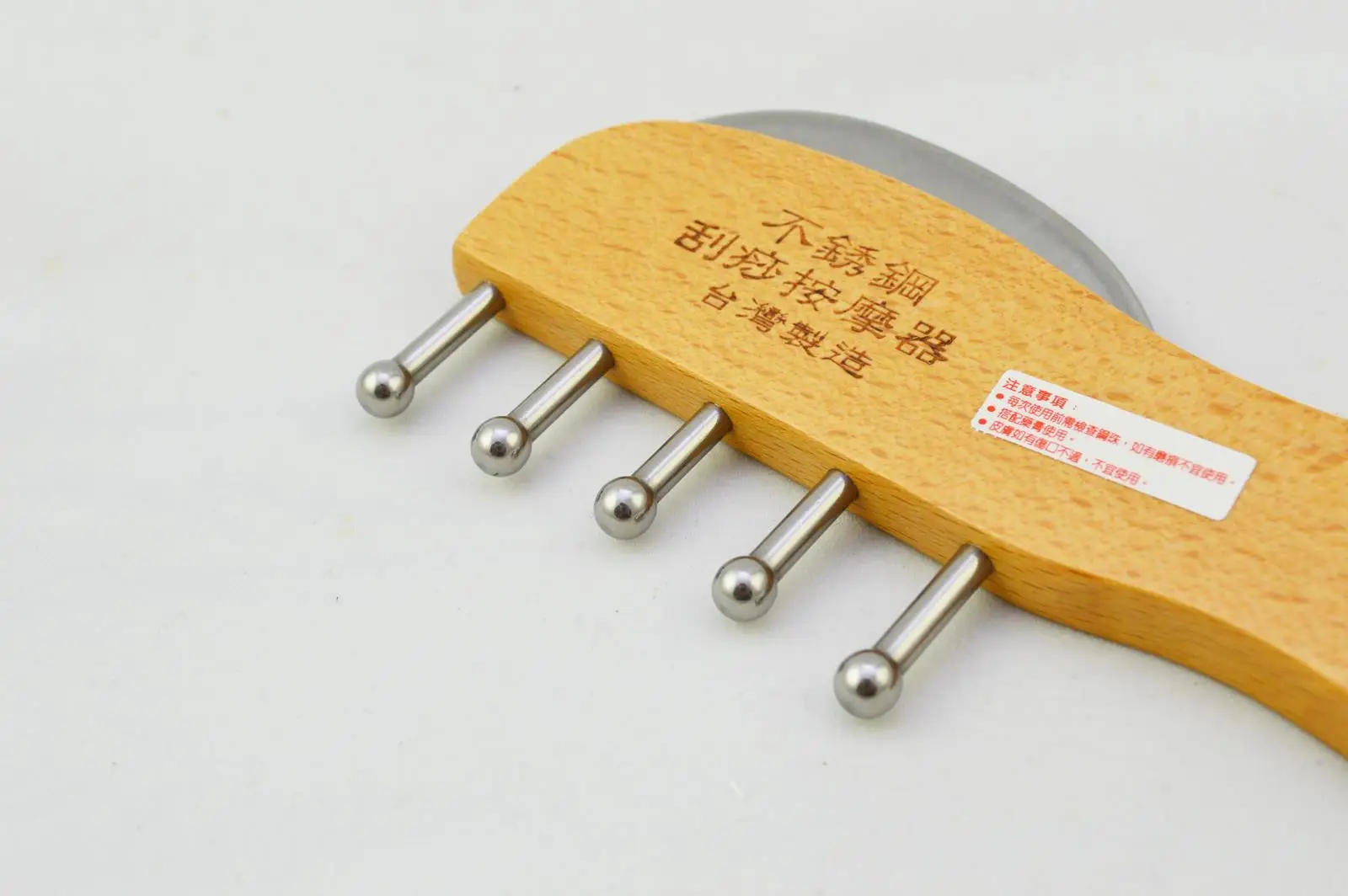 
Hot Sale Facial Lift Guasha Wooden Massager with 7 Needle Stainless Steel 