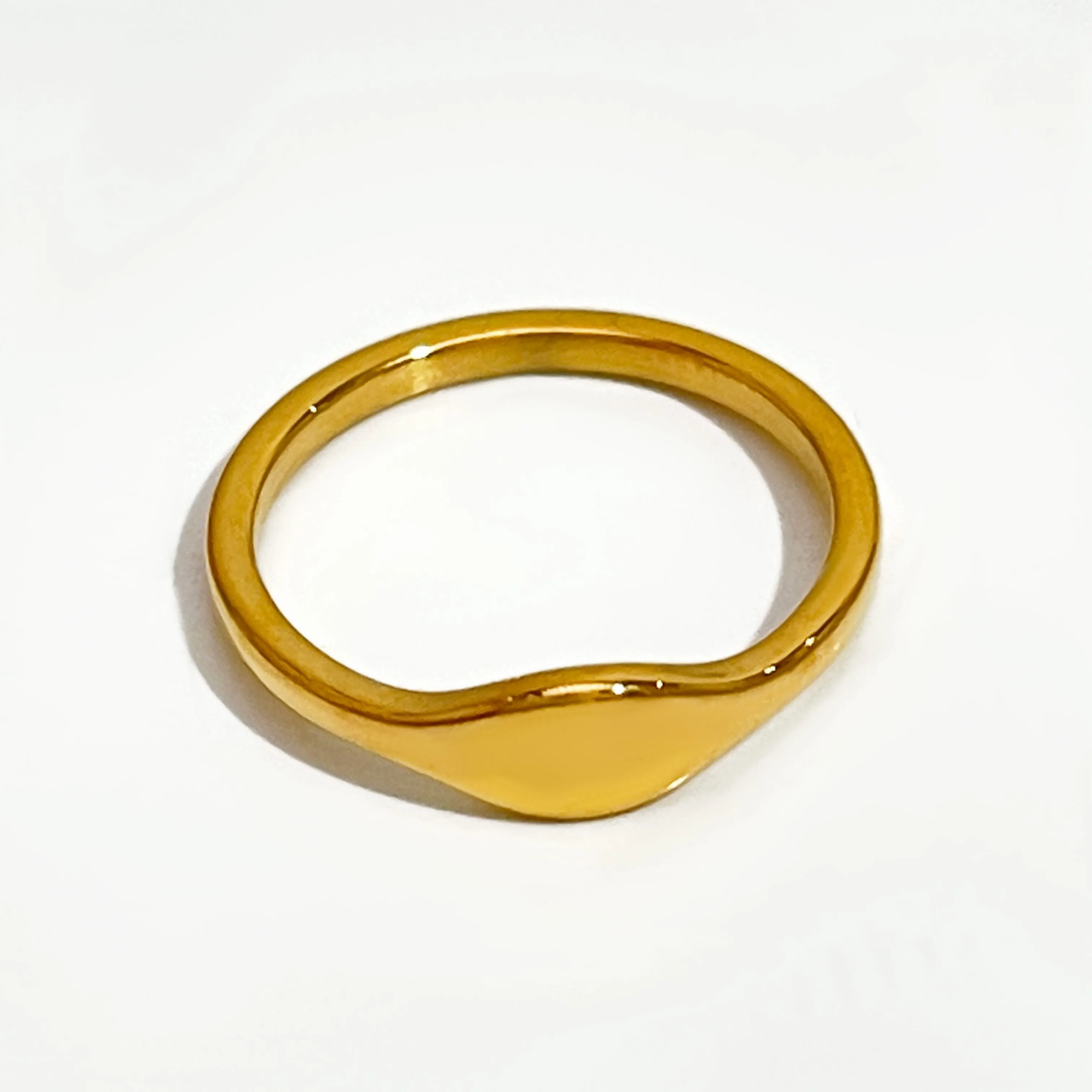 2 Designs Thin Square Stamp Finger Ring Matte Gold Plated Circle Geometric Rings Women Minimalist Stainless Steel Fine Jewellery