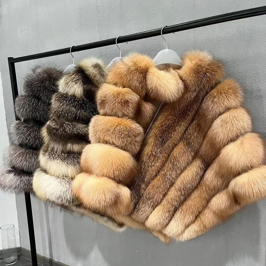Wholesale Clothes Natural Fur Poncho Shawl Wide Big Thick Warm Fall Outfit Fluffy  Custom Winter Women Luxury Real Fox Fur Cape