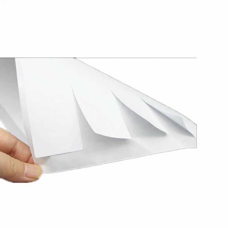 Back slit white high and semi gloss mirror coated self adhesive sticker