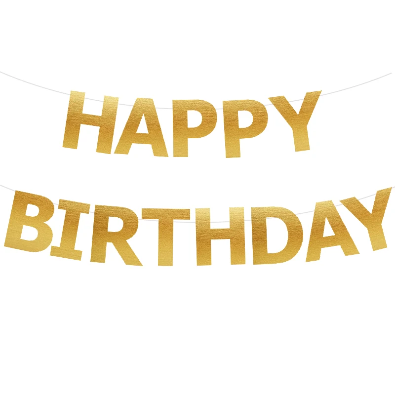 Xieli Vietnam Golden Birthday Theme Letter Paper Banner Garland