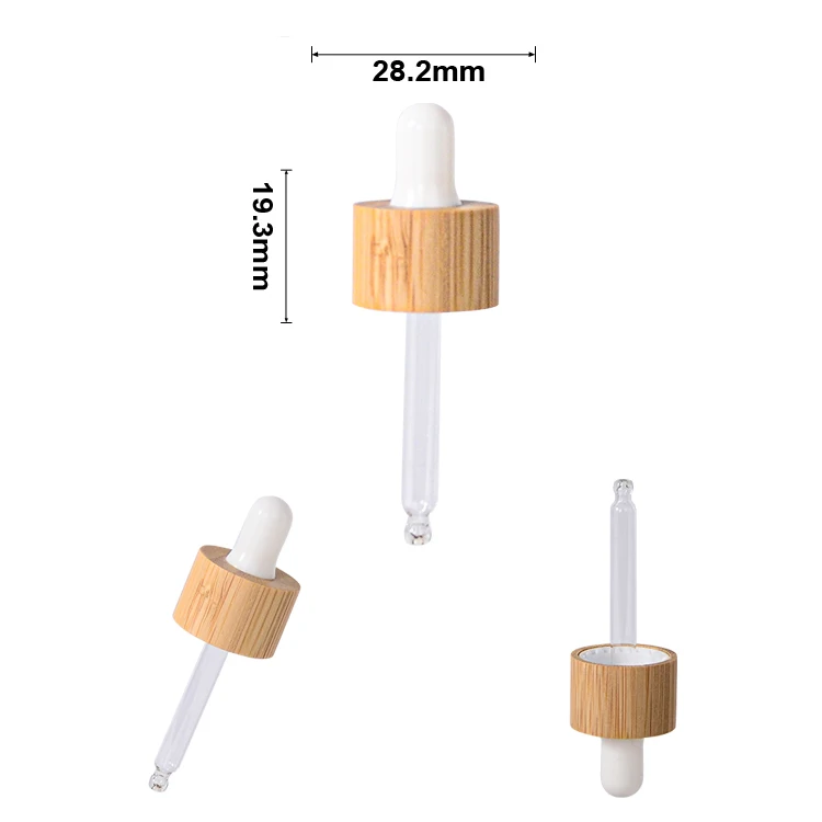 Bamboo Cap Glass Essential Oil Bottle Cap 18 Mm Wooden Cap With Drops Plug For Essential Oil Packaging