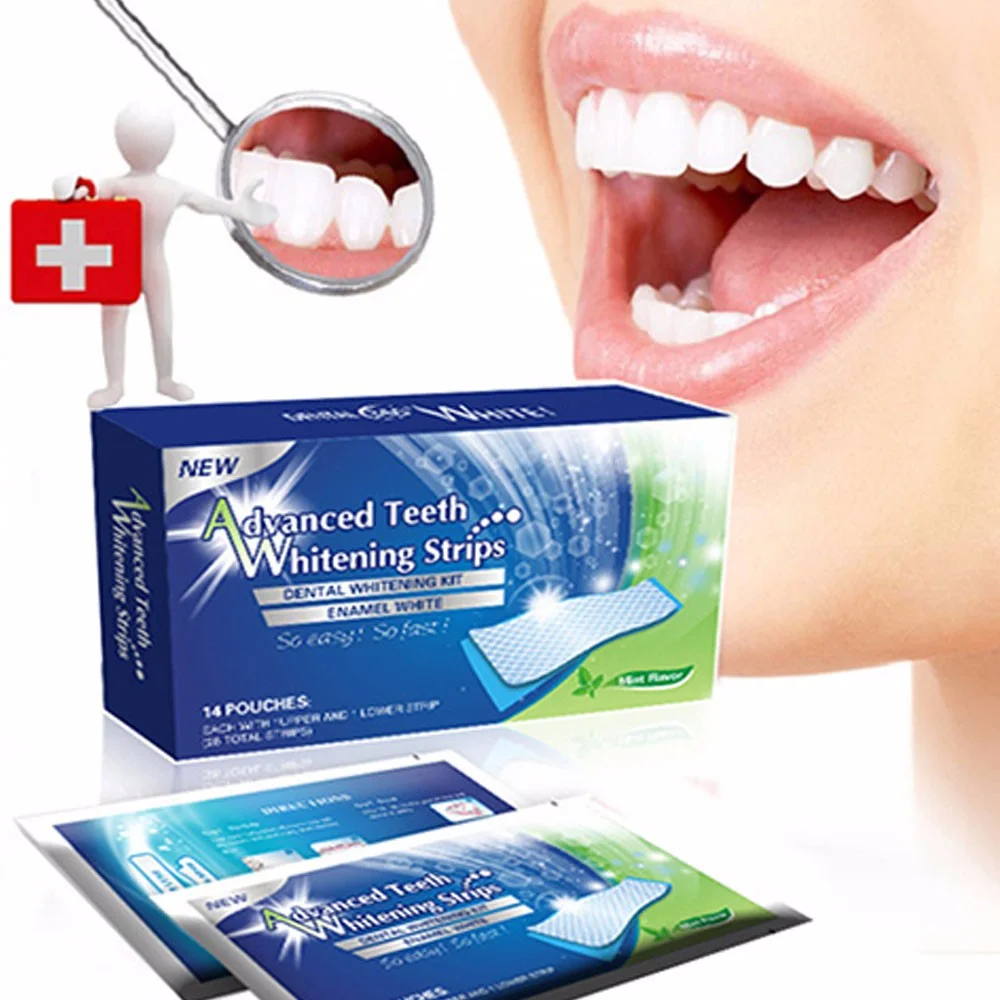 teeth whitening strips 14pairs/box 3D other teeth whitening accessories kit 28pcs/box mint flavor