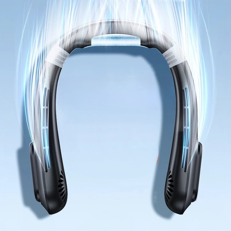 Personal Portable 3000mAh USB Rechargeable Bladeless Hanging Sport Neck Fan Indoor Outdoor Use for Car and Household 3 Speeds