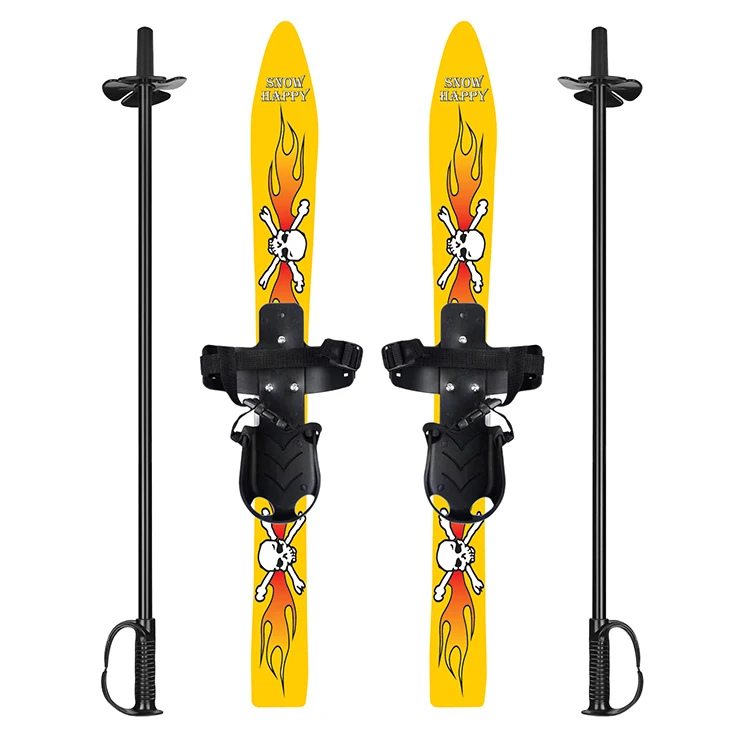 2024 New Winter Snow Sports Plastic Ski Products for Kids Children with Poles and Bindings