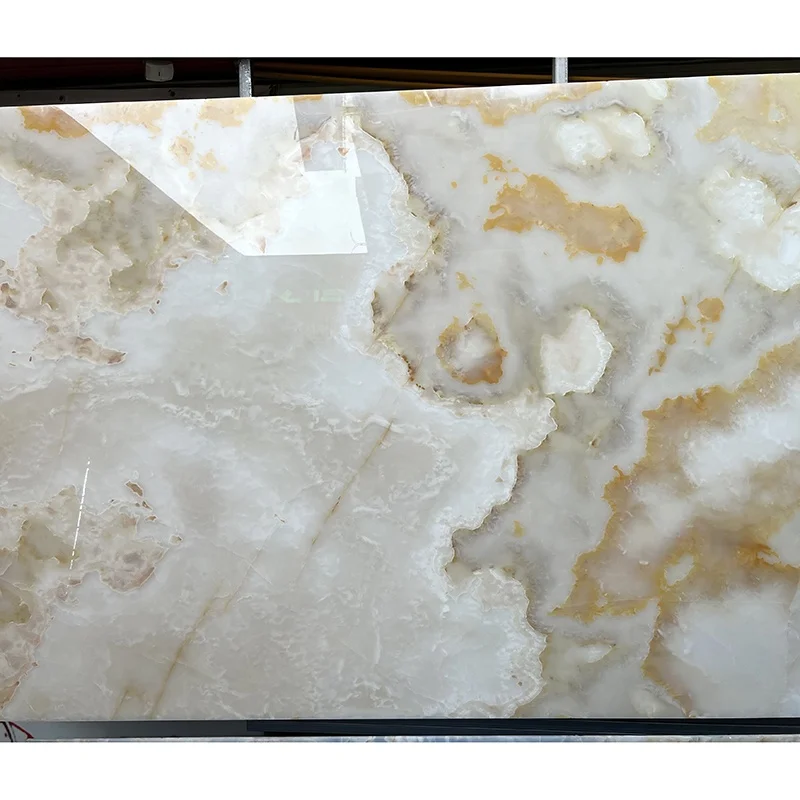 High Quality Polished White Onyx Marble Tiles Backlit Translucent Natural Stone Wall Panel Onyx Marble Slab
