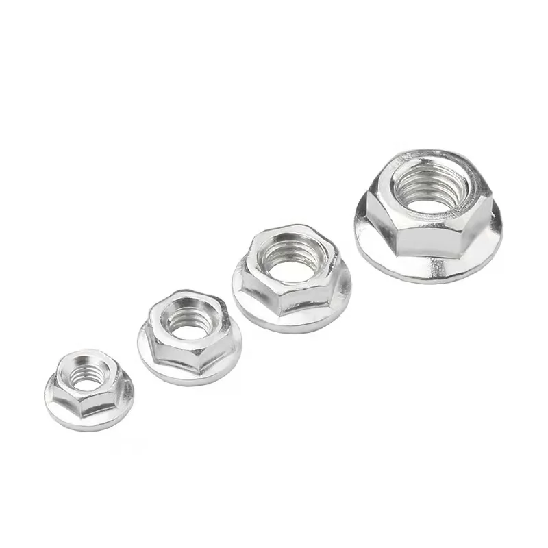 Direct Chinese Factory High Quality Galvanized Carbon Steel Self Locking DIN6923 Flange Nut Zinc Plated with Black Oxide Finish