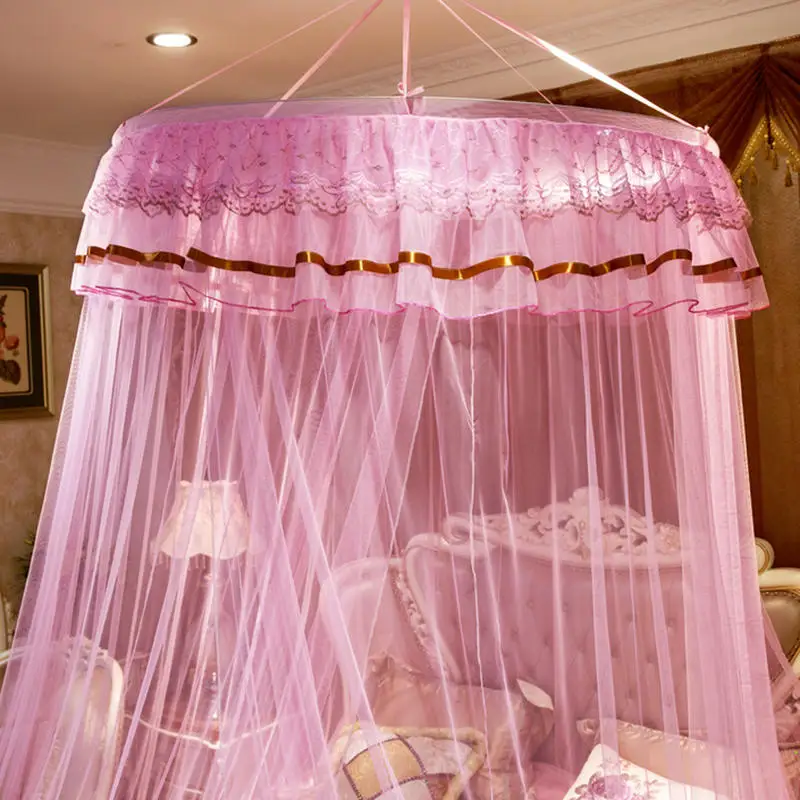 Korean Style Elegant Round Dome Lace Princess Bed Canopy Net