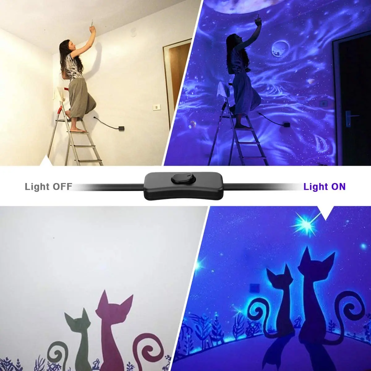  4 шт. 24 Вт LED wal wash черный свет 5ft шнур питания IP66 Blacklight для светящейся вечеринки сценическое