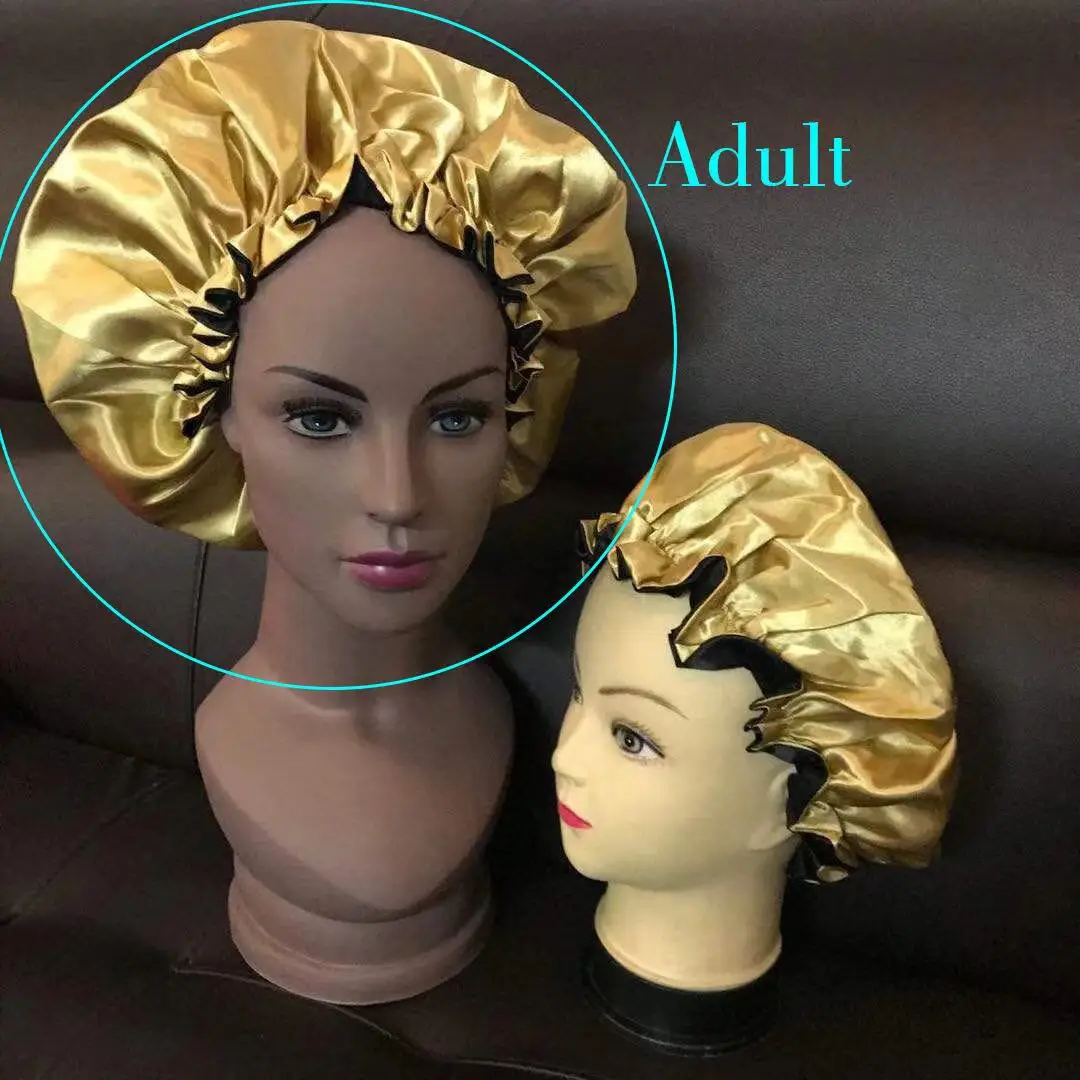 hair care/hair cover/hair bonnets Double Layer Hair Bonnet Silk Cover Sleeping Hat Satin Double Layer Braid Large Bonnet