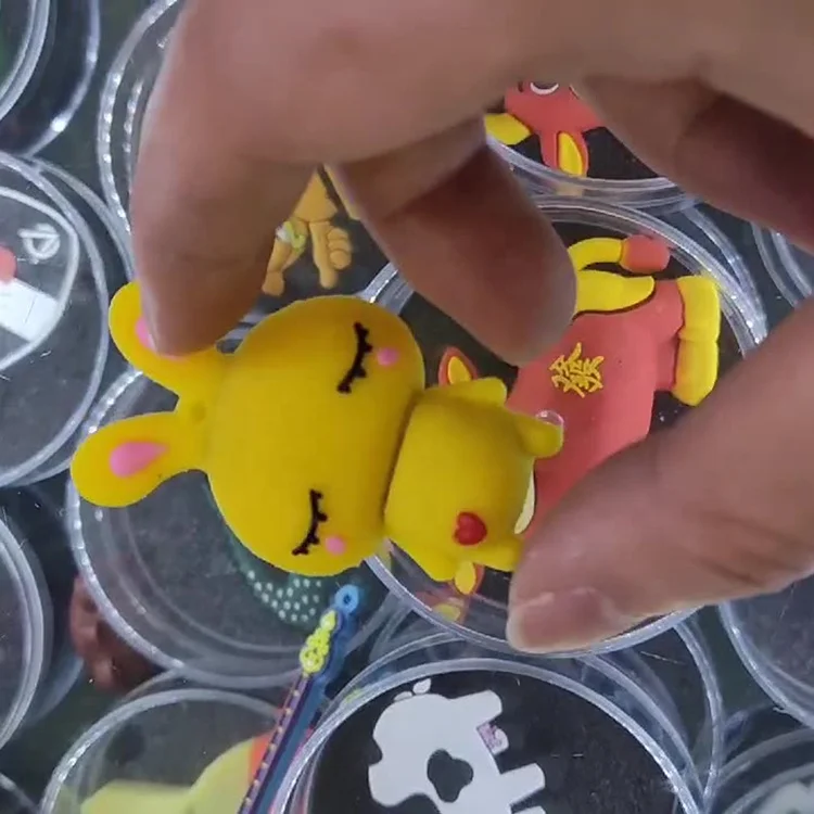 Kawaii cute rabbit usb flash drive custom 3d figure pvc rubber usb flash drive for school students kids educational agency gifts