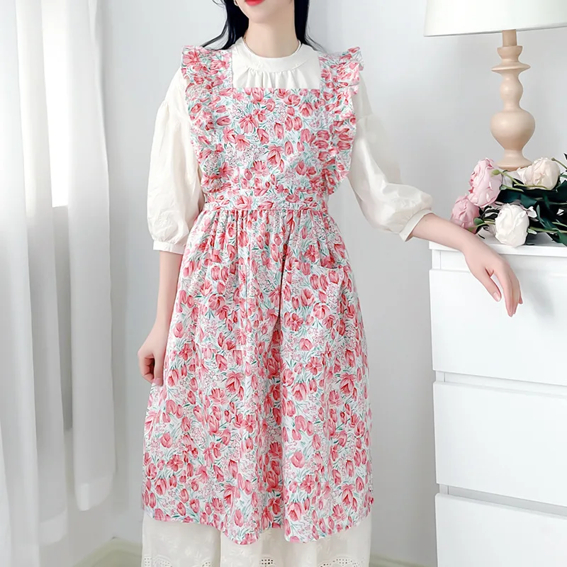 Фартук из хлопка и льна