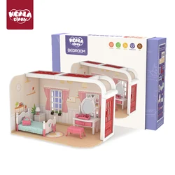 Koala Diary DIY Dollhouse with Kitchen Toys, diy dollhouse miniature, mini dollhouse miniature wholesale