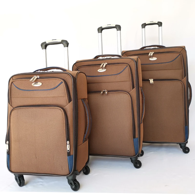 fabric EVA trolley travel luggage bag travel luggage turn 360 wheels 3pcs set spinner luggage soft case