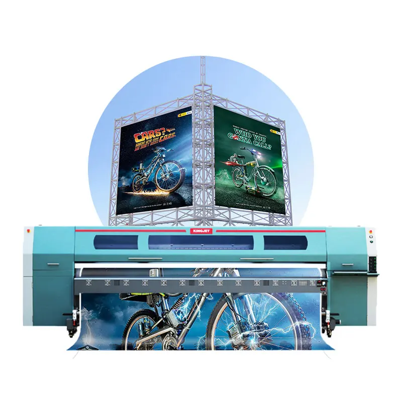 Kingjet KJ-320SG 248sqm/h 3.2m wide spectra starfire 1024 print head outdoor flex banner large format solvent printer for sale