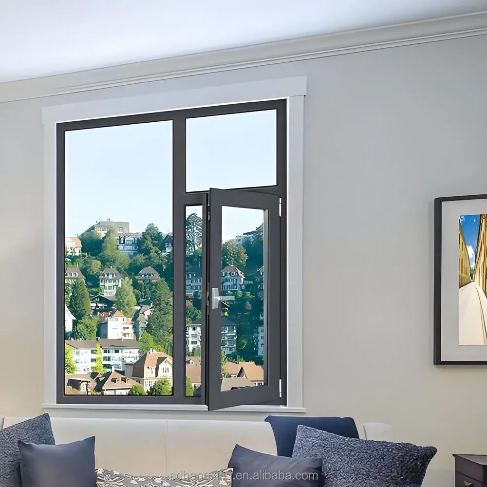 The Most Popular High-quality Casement Window Double-layer Glass Wholesale Design for Young People Minimalist Aluminum Apartment