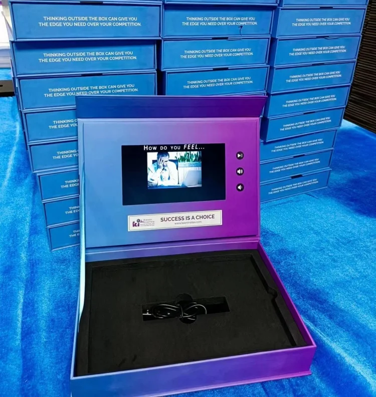 High quality video gift box with LCD screen support for customization with foam filler