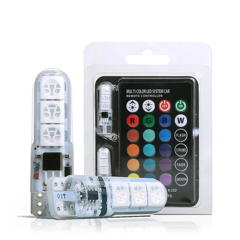  Автомобильная светодиодная лампа Yobis T10 5050 6SMD с дистанционным управлением RGB для салона
