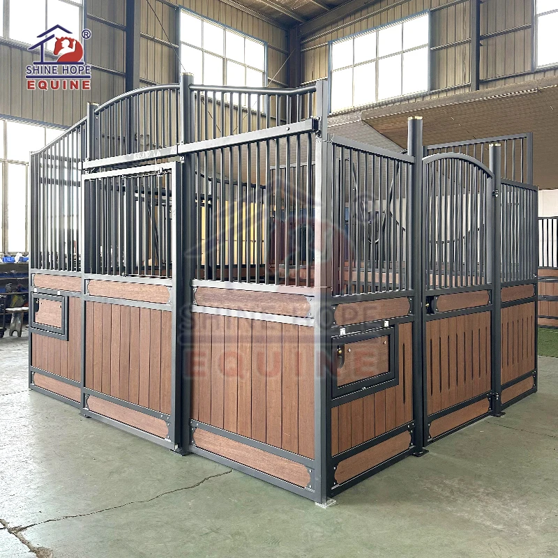Premium Prefabricated Horse Stable Sliding Bamboo Galvanized Doors Portable Durable Equestrian Equipment Farms Used Condition