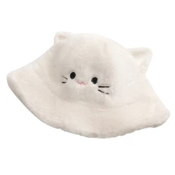 Милая детская шапка котенок с маленькими ушками и шарфом из искусственного меха для мальчиков и девочек детская зимняя плотная теплая Панама для детей