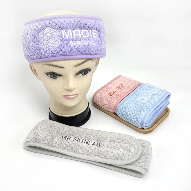 Custom logo pineapple absorption cosmetics beauty hairband Coral Fleece makeup skincare headband winter spa headband