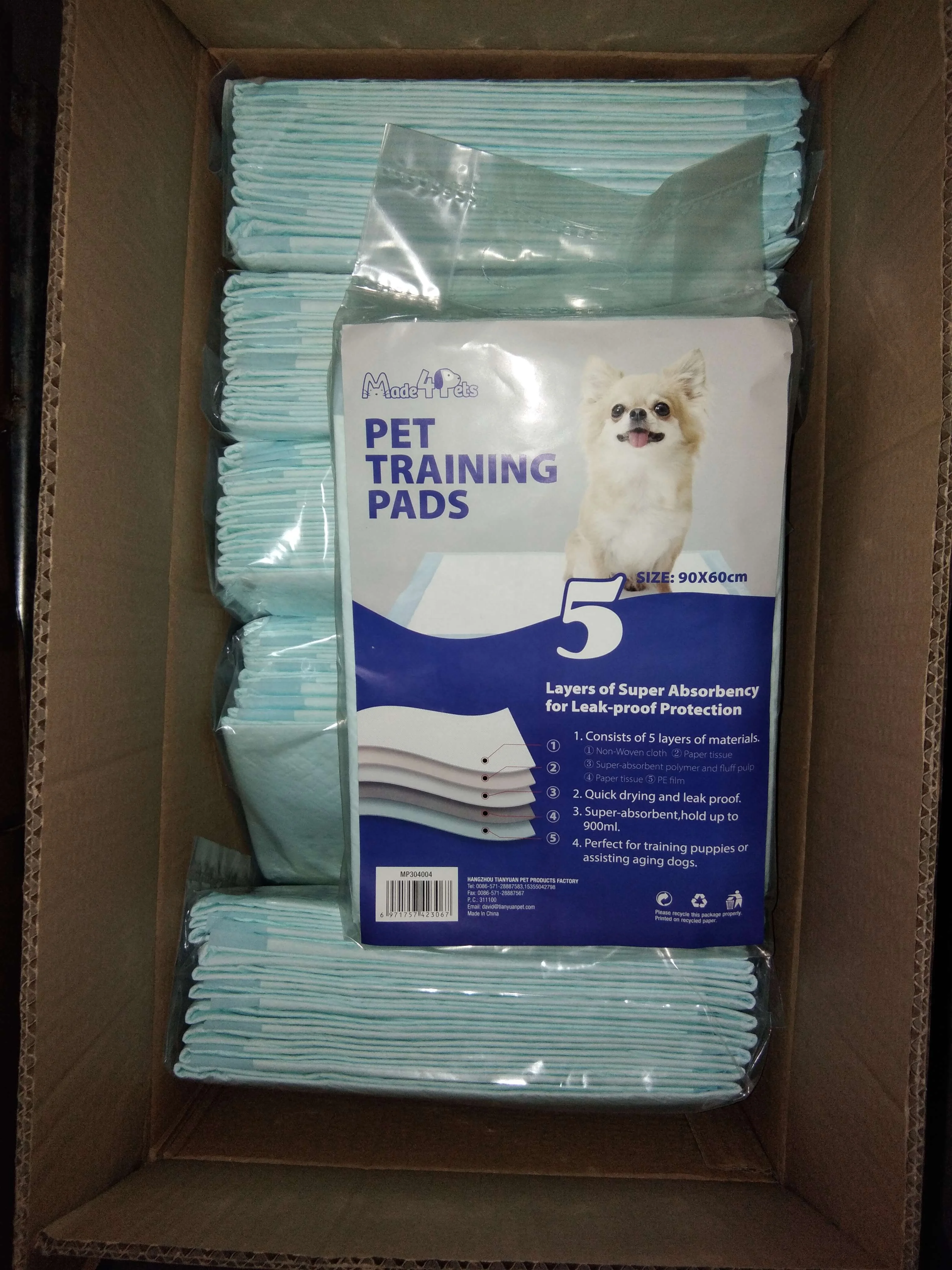 Made4Pets Five Layers Leakproof Super Absorbent Puppy Cat Dog Urine Pee Mat Toilet Pet Training Pad