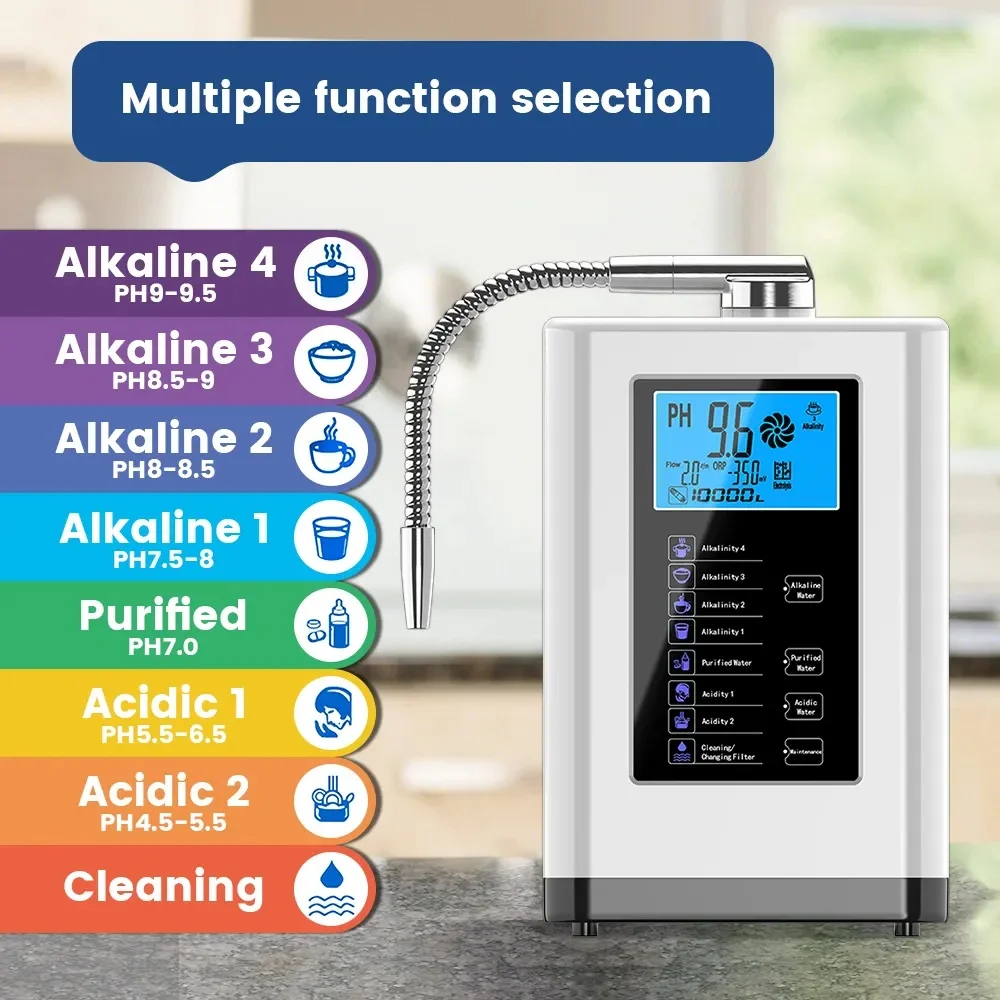 Moneng Kangen Electric Alkaline Water Ionizer Machine Household Use Produces Alkaline Hydrogen-Rich Water Ionized Water Machine