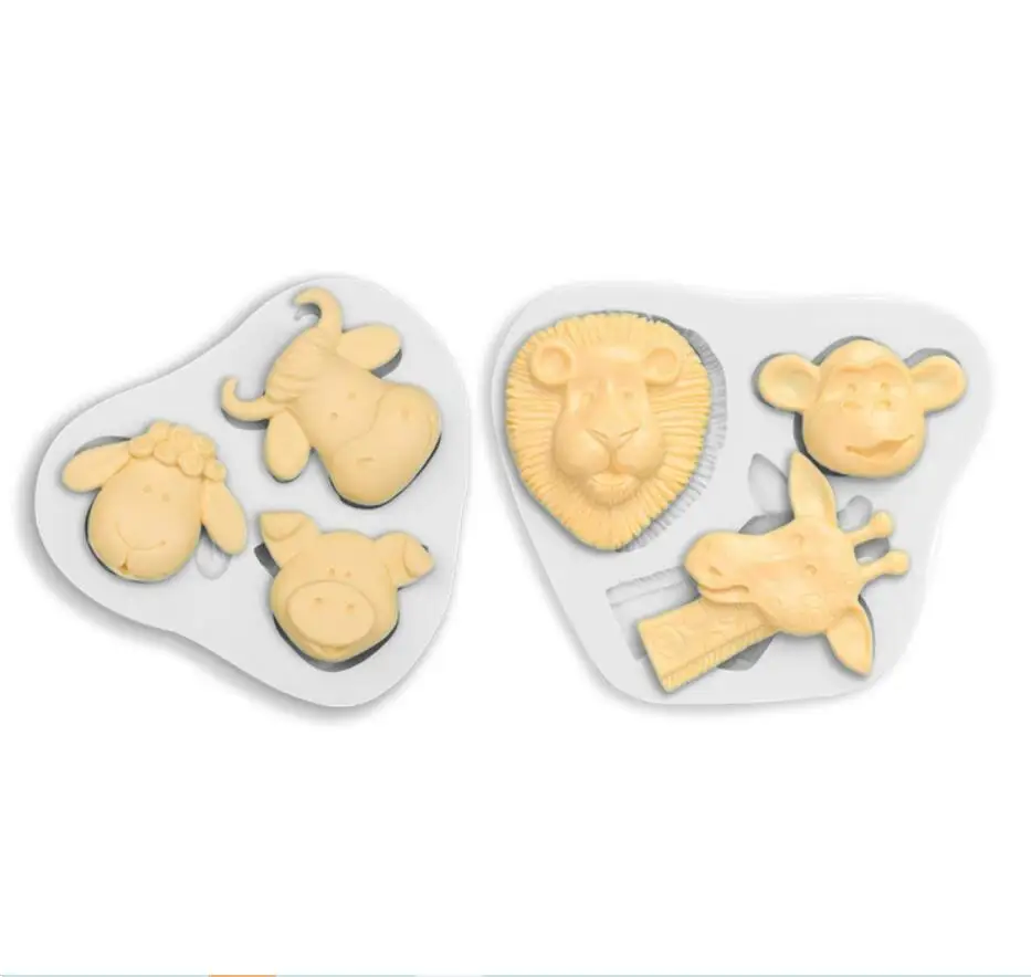 Multi Animal Forest Zoo lion Monkey Pig Sheep Cow Silicone Mold Fondant Tools Cake Decorating Mould Baking Tool DIY Kitchen