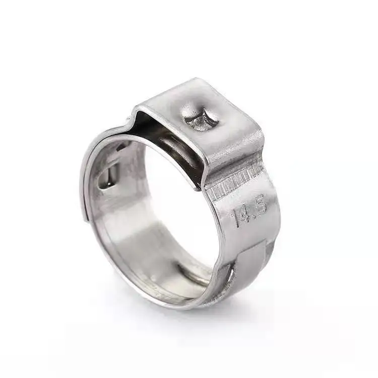 
Stainless Steel SS304 Metal Single Ear Stepless Hose Clamp 