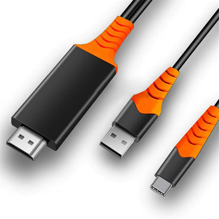 1.8M HDTV Cable USB Type C to HD Cable 4K 30Hz UHD Mirroring Charging Cable Digital AV Video Adapter For Android Phone to TV
