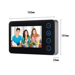 Door Access Control 7'Inch 2 Wired Video Door Phone System Visual Video Intercom Doorbell Camera Kit Support Unlock