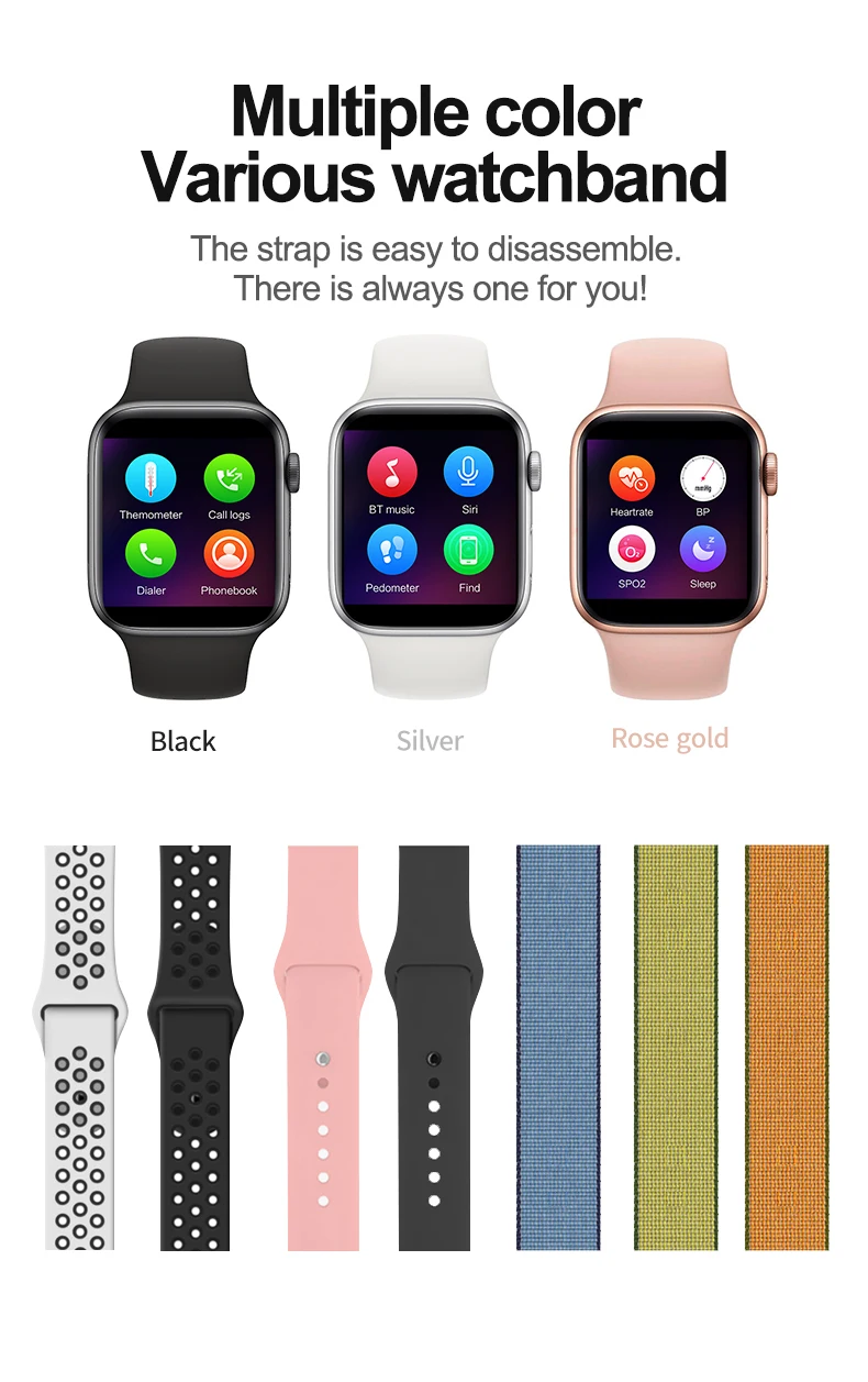 New design touch screen IP68 waterproof fitness smart watch with heart rate monitor