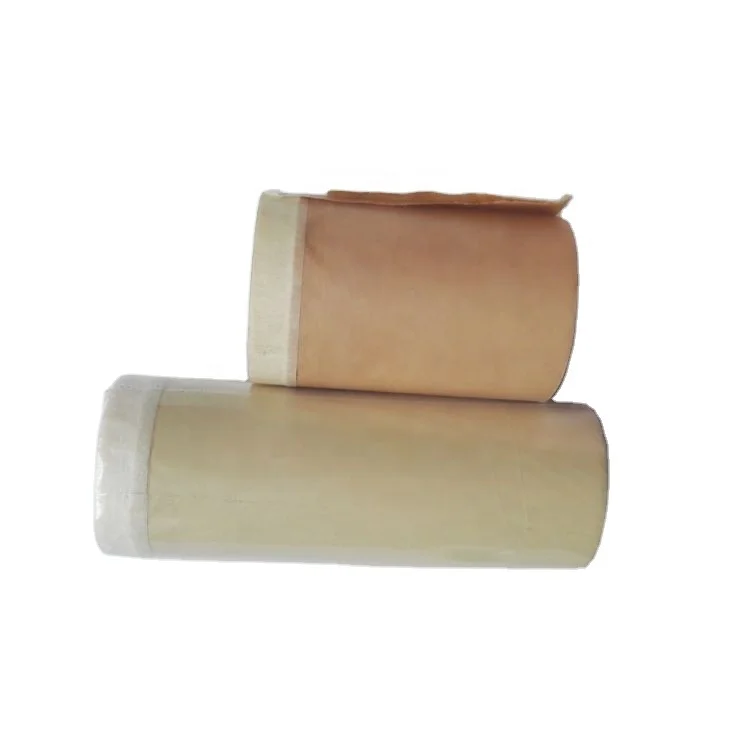 Heat Resist Car Cover Painting Pre Taped Pe Auto Protective Paint Kraft Paper Masking Film