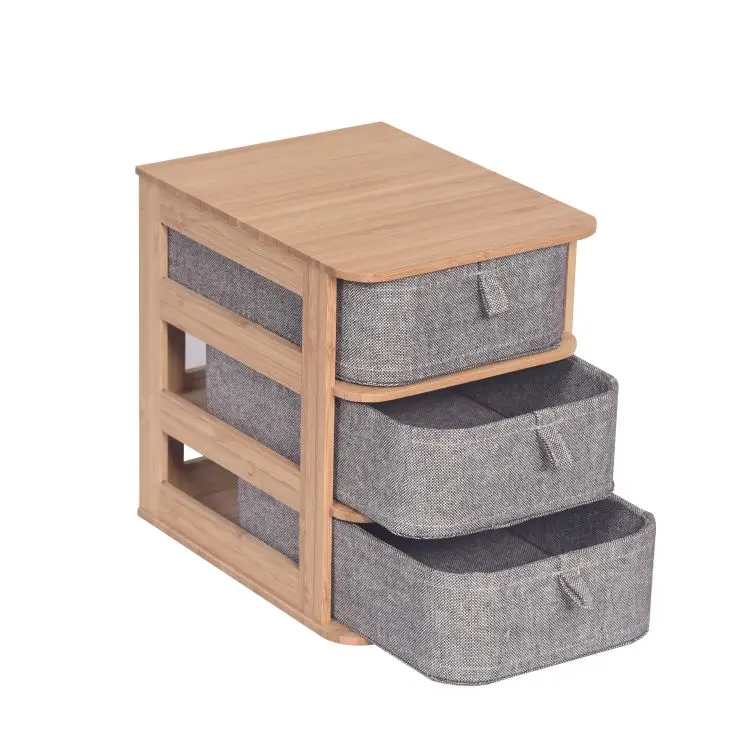 Hot Selling 2/3 Tire Bamboo Storage Box Makeup Organizer For Jewelry Cosmetic (1600574690502)