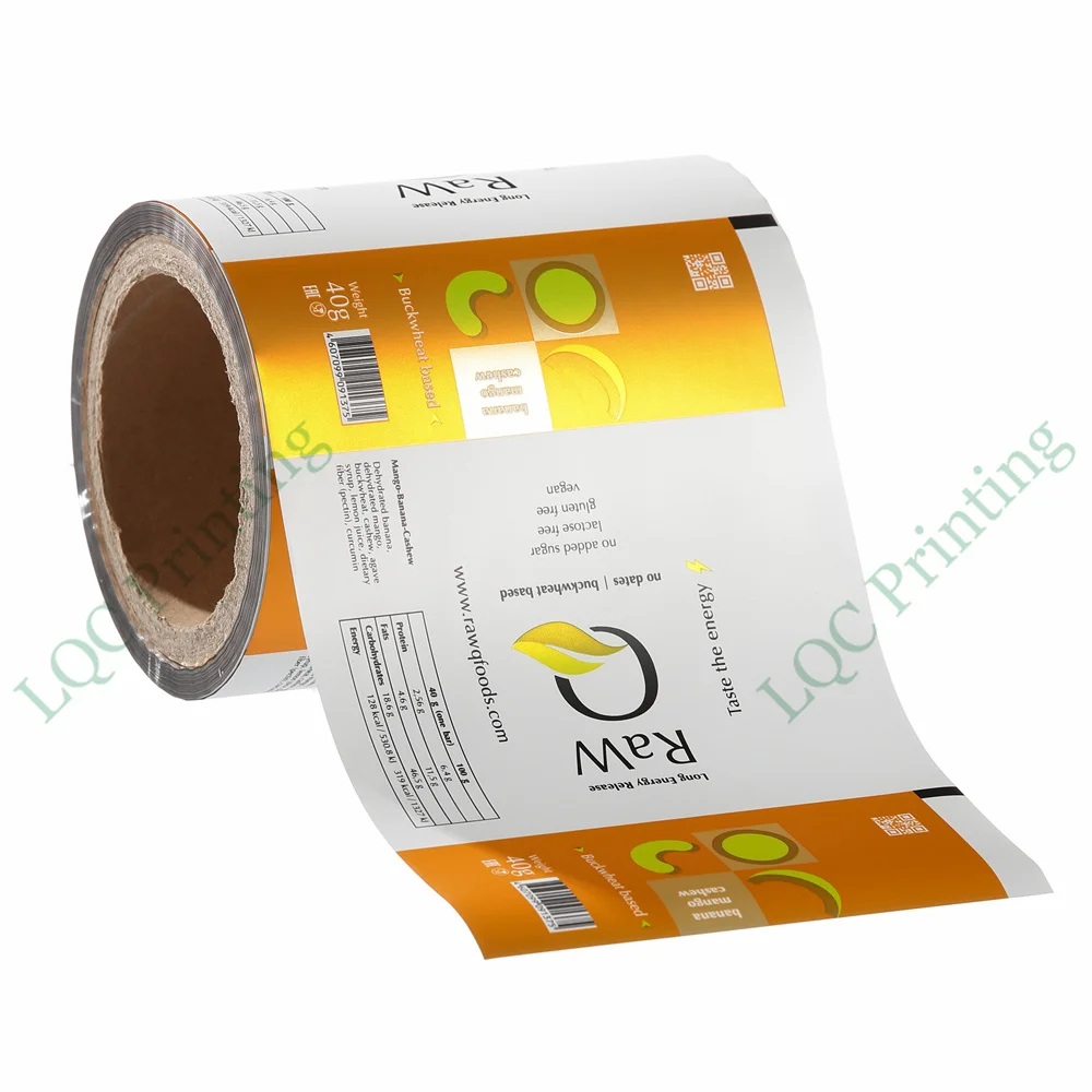 Custom sustainable ziplock stand-up retort pouch packaging roll stock film for frozen dry food confectionery packaging